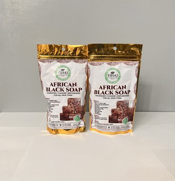 two packs of the organic and vegan-friendly african black soap