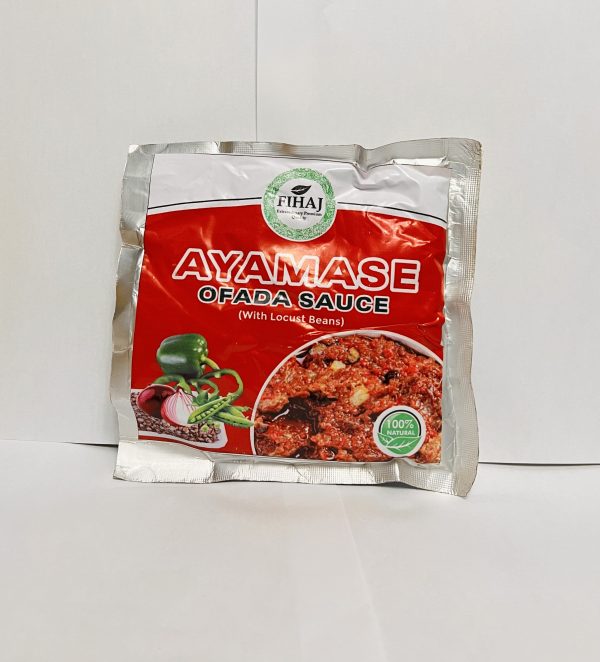 A sachet of freshly made ready-to-eat ayamase ofada stew