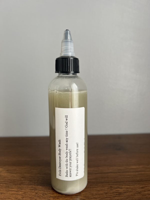 smaller size of the evils destroyer body wash for spiritual protection