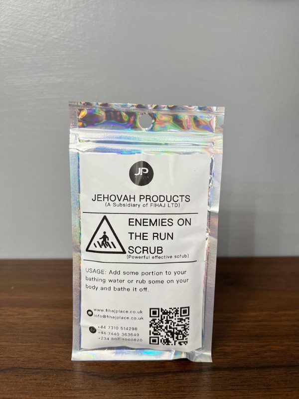 Enemies on the run Scrub for protection against evil forces